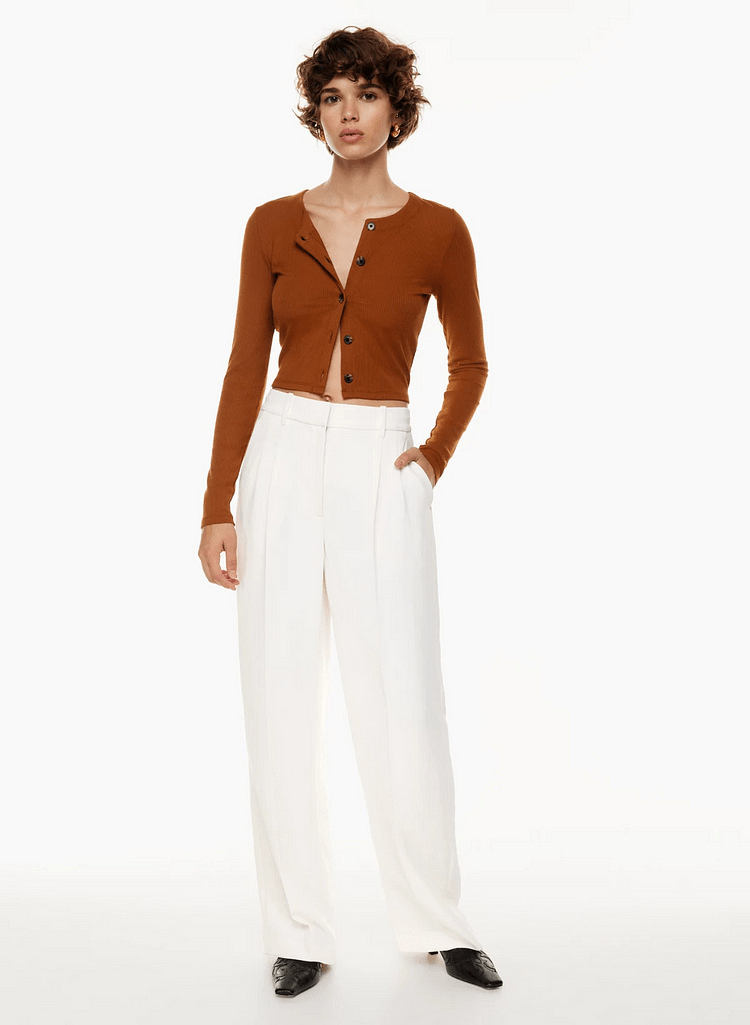 Wijde broek - Damesbroek met hoge taille en wijde pijpen voor kleine vrouwen-Boetiek Moda