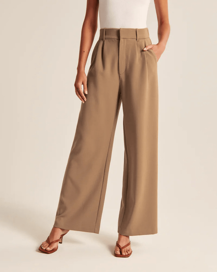 Wijde broek - Damesbroek met hoge taille en wijde pijpen voor kleine vrouwen-Boetiek Moda
