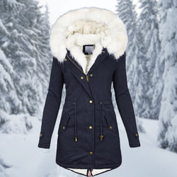 Winter Parka | Kap | Bont gevoerd | Winterjas | Winterjassen Vrouwen-Boetiek Moda