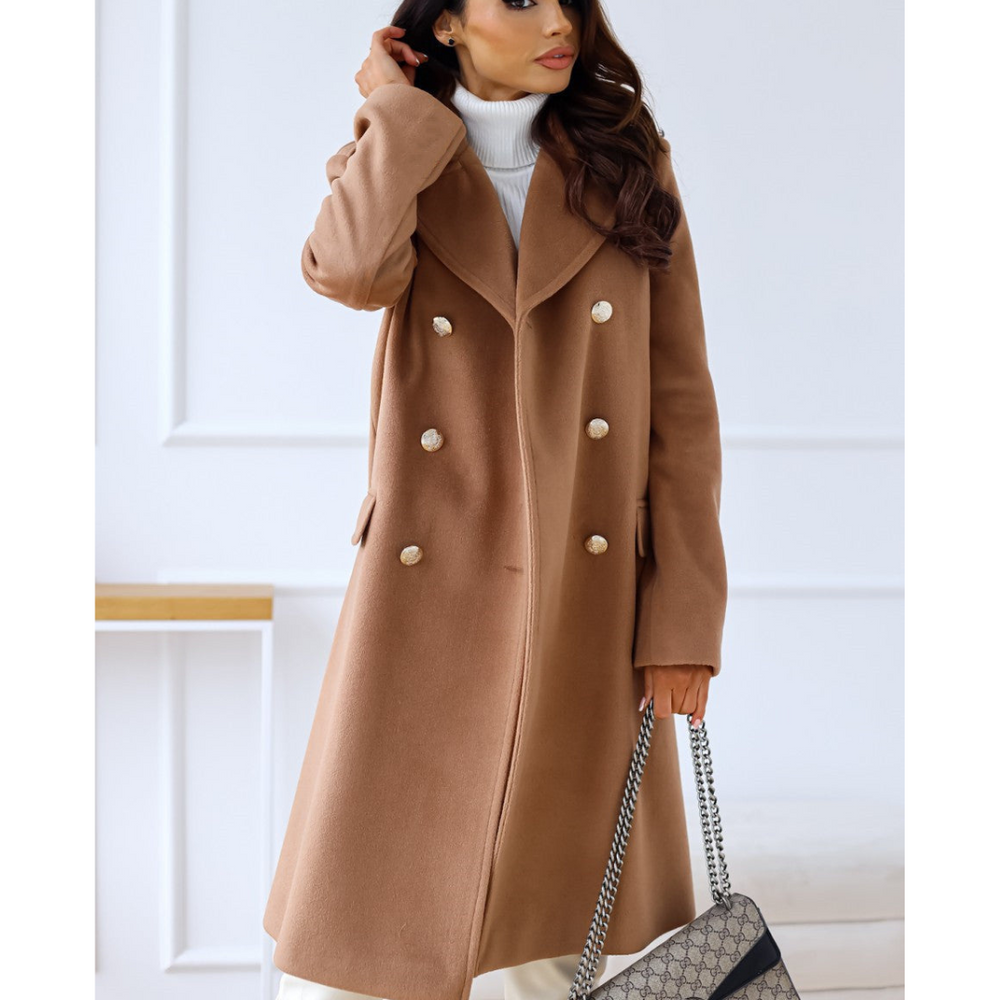 Winter Trench Coat - Dubbelrijig - Met kraag - Lange jas - Damesjas-Boetiek Moda