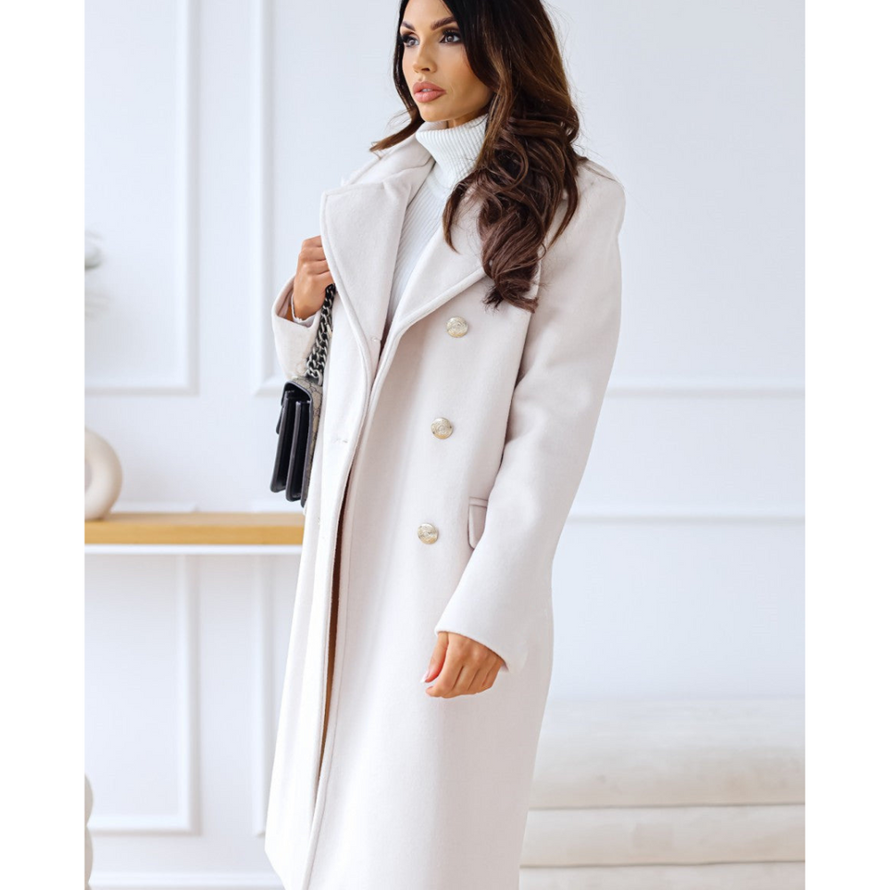 Winter Trench Coat - Dubbelrijig - Met kraag - Lange jas - Damesjas-Boetiek Moda