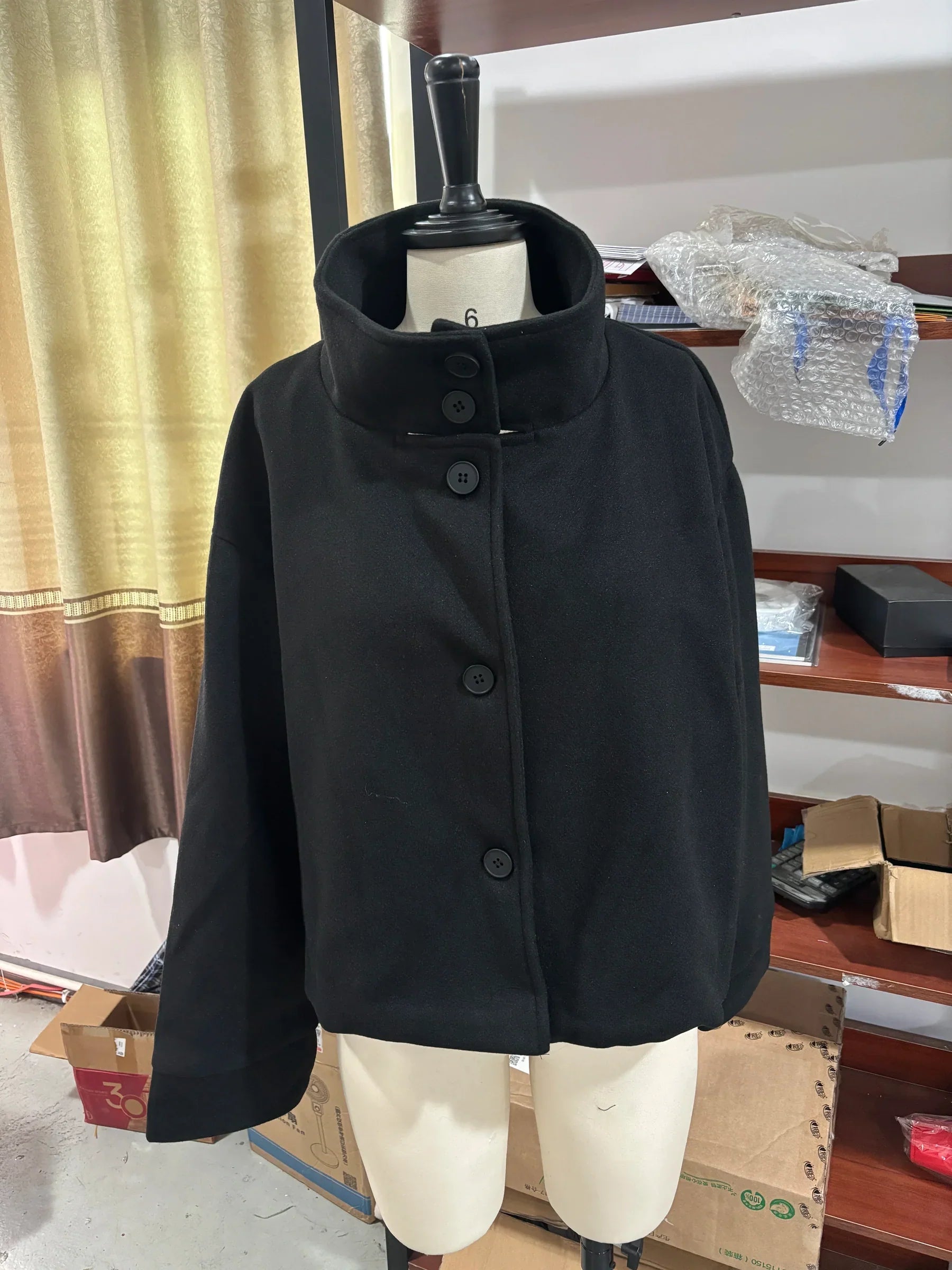 Winter Trench Coat | Kort | Oversized | Wollen Trench Coat | Vrouwenjas-Boetiek Moda