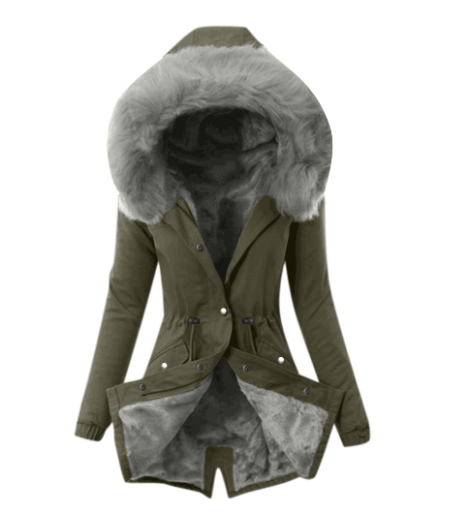 Winterjas | Bont capuchon | Fleece gevoerd | Winter Parka | Winterjassen voor dames-Boetiek Moda