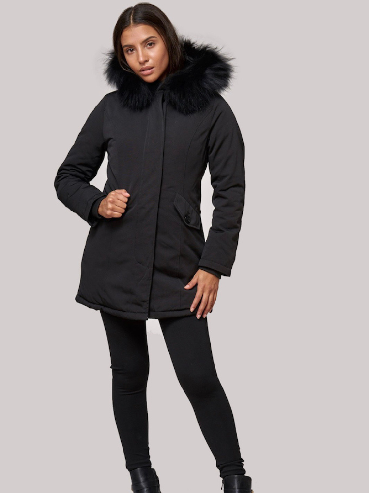 Winterjas | Bont capuchon | Fleece gevoerd | Winter Parka | Winterjassen voor dames-Boetiek Moda