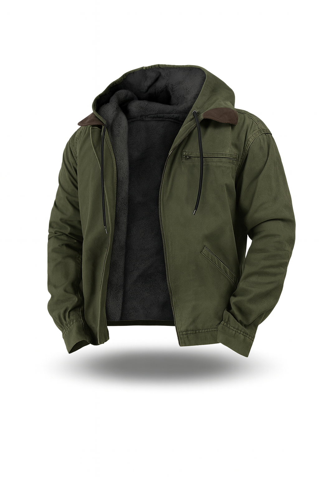 Winterjas - Casual - Met fleece gevoerd - Jas met capuchon - Herenjas-Boetiek Moda