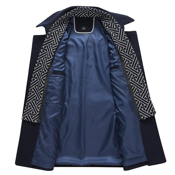 Winterjas | Enkelrijig | Halflang | Wollen jas | Herenjas-Boetiek Moda