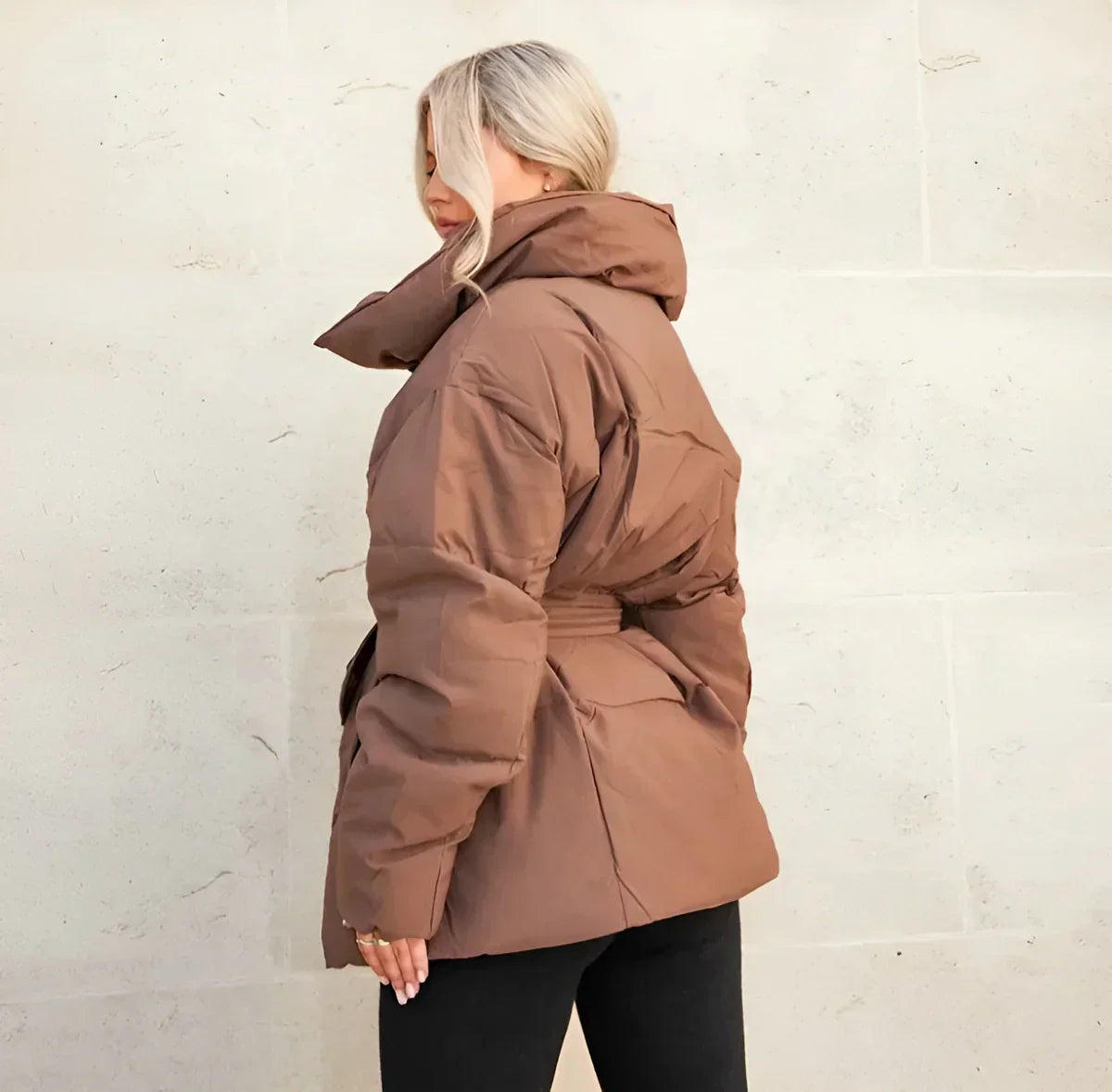 Winterjas | Gewatteerd | Riem | Pufferjas | Damesoverjas-Boetiek Moda