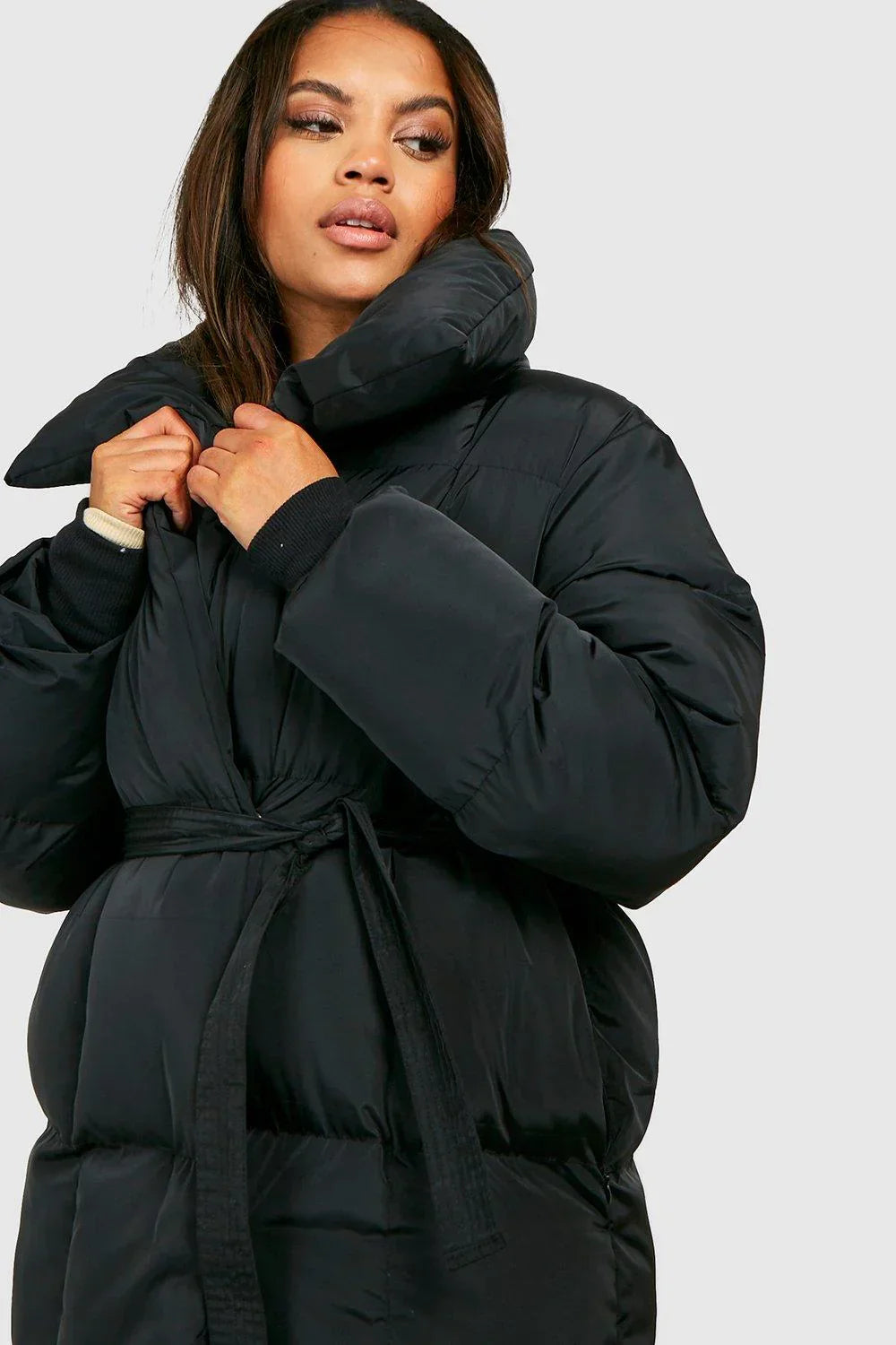 Winterjas | Gewatteerd | Riem | Pufferjas | Damesoverjas-Boetiek Moda