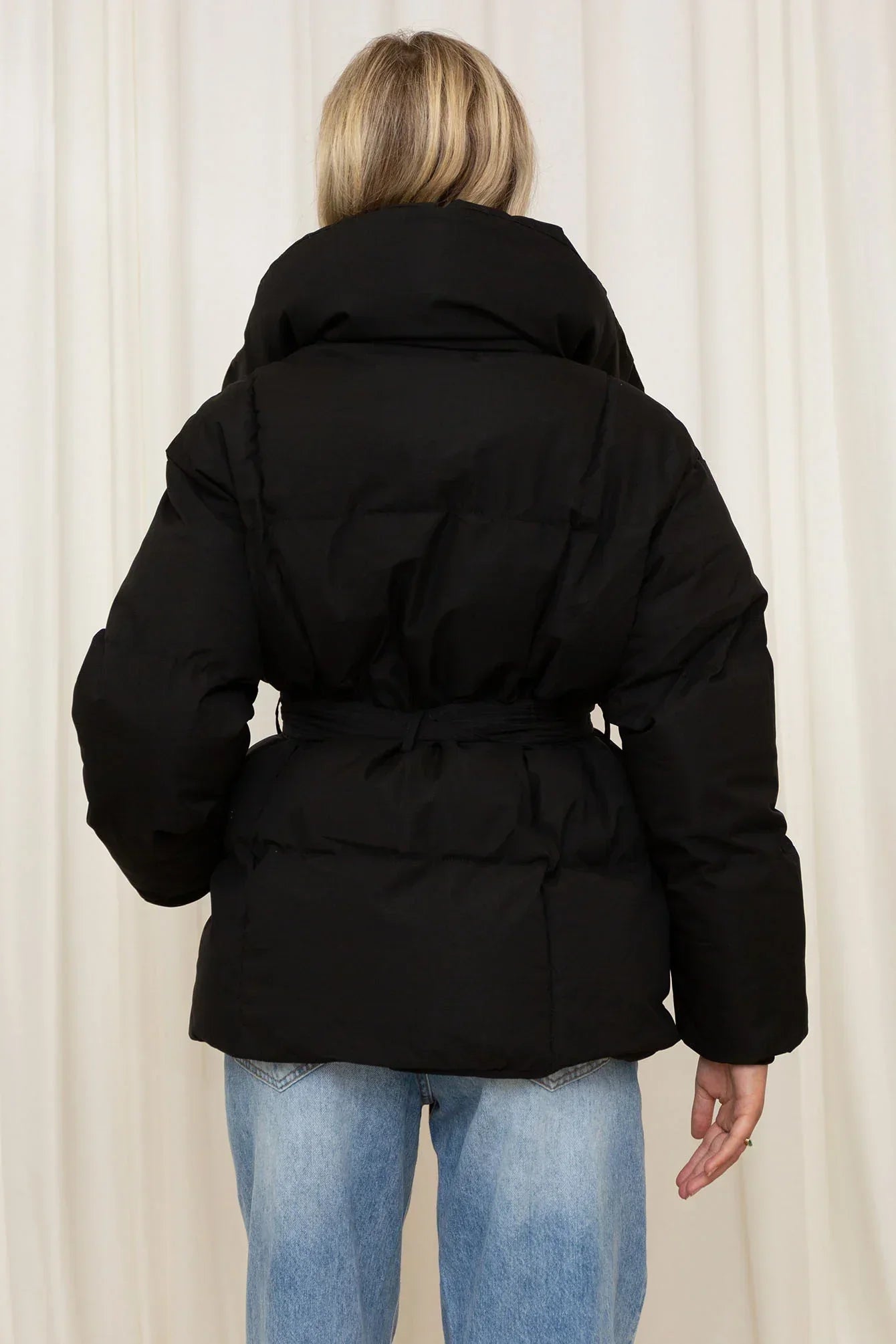 Winterjas | Gewatteerd | Riem | Pufferjas | Damesoverjas-Boetiek Moda