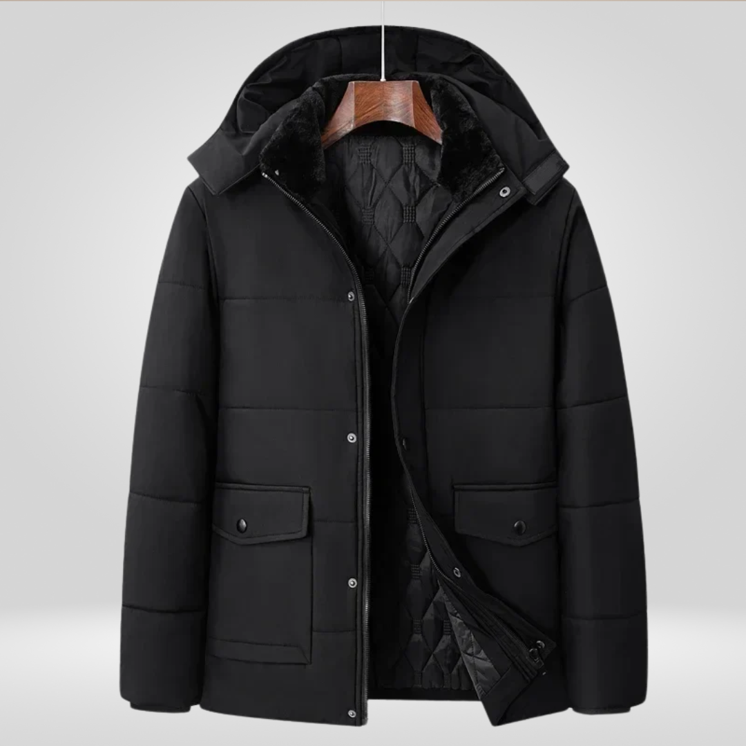 Winterjas - Gewatteerde winterparka met capuchon voor heren-Boetiek Moda