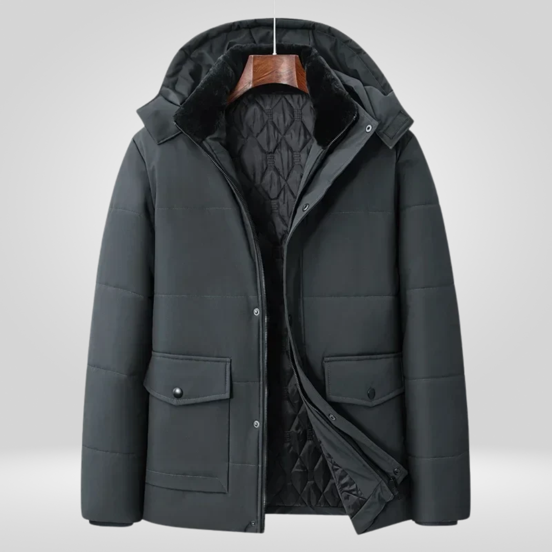 Winterjas - Gewatteerde winterparka met capuchon voor heren-Boetiek Moda