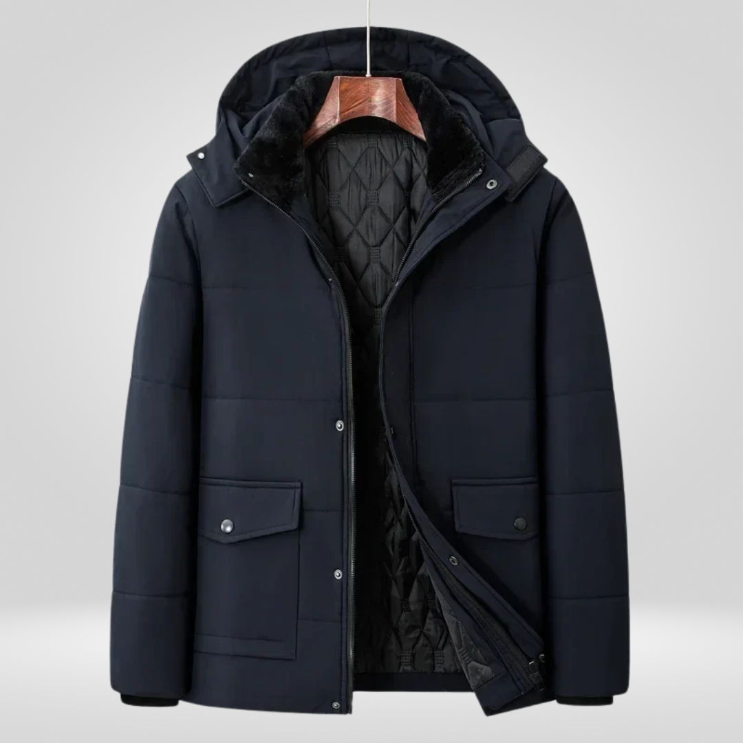 Winterjas - Gewatteerde winterparka met capuchon voor heren-Boetiek Moda