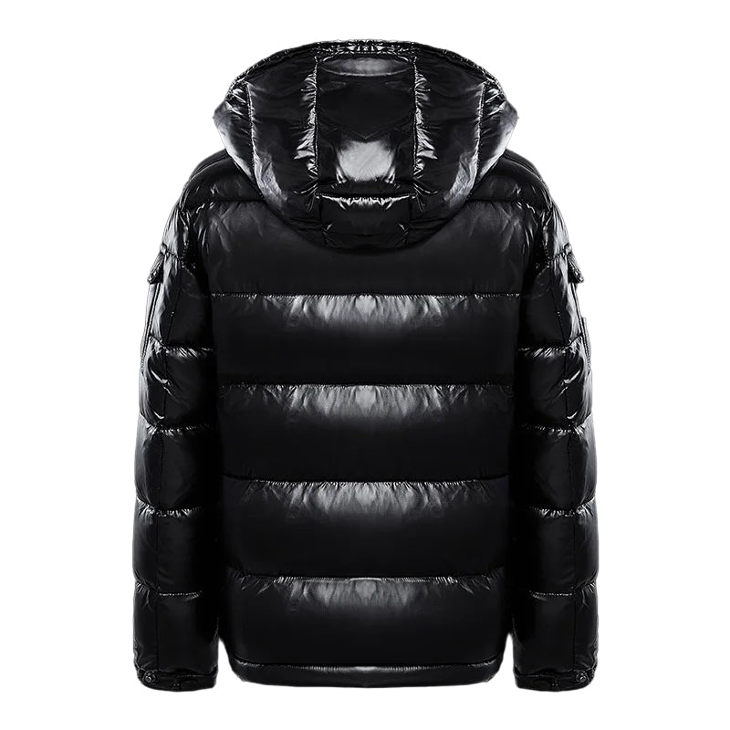 Winterjas - Herenrits met capuchon en glanzende pufferjas-Boetiek Moda