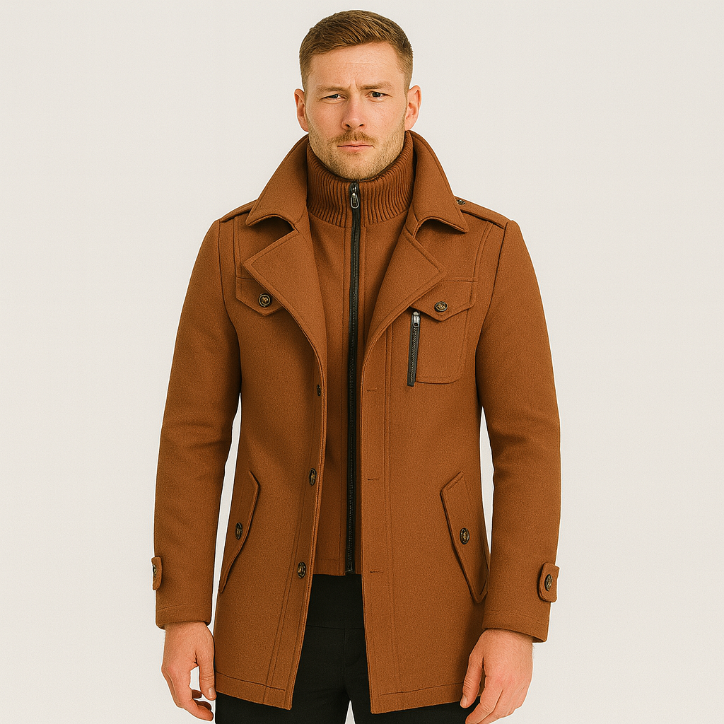 Winterjas - Kort - Ritssluiting - Wollen jas - Winterjas voor mannen-Boetiek Moda
