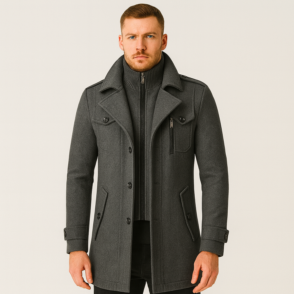Winterjas - Kort - Ritssluiting - Wollen jas - Winterjas voor mannen-Boetiek Moda