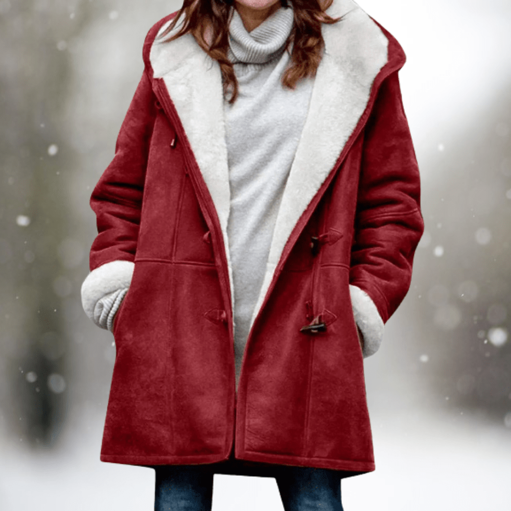 Winterjas - Oversized winterjas met capuchon en sherpa voering voor dames-Boetiek Moda