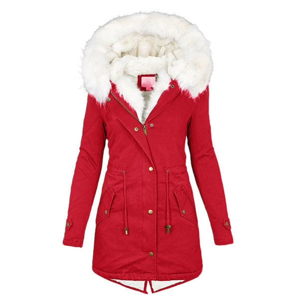 Winterjas - Warme bontgevoerde winterparka voor dames met capuchon-Boetiek Moda