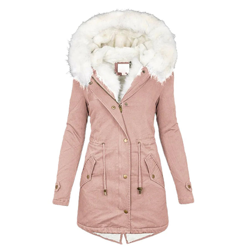 Winterjas - Warme bontgevoerde winterparka voor dames met capuchon-Boetiek Moda