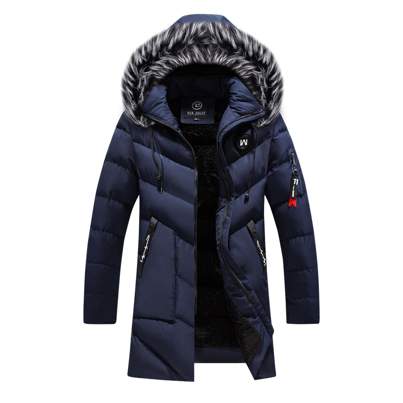 Winterjas - Warme bontmuts voor heren, halflange pufferjas-Boetiek Moda