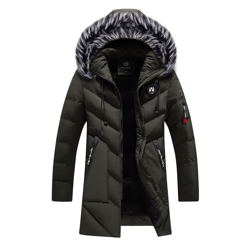 Winterjas - Warme bontmuts voor heren, halflange pufferjas-Boetiek Moda