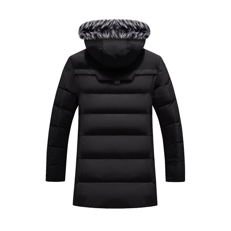 Winterjas - Warme bontmuts voor heren, halflange pufferjas-Boetiek Moda