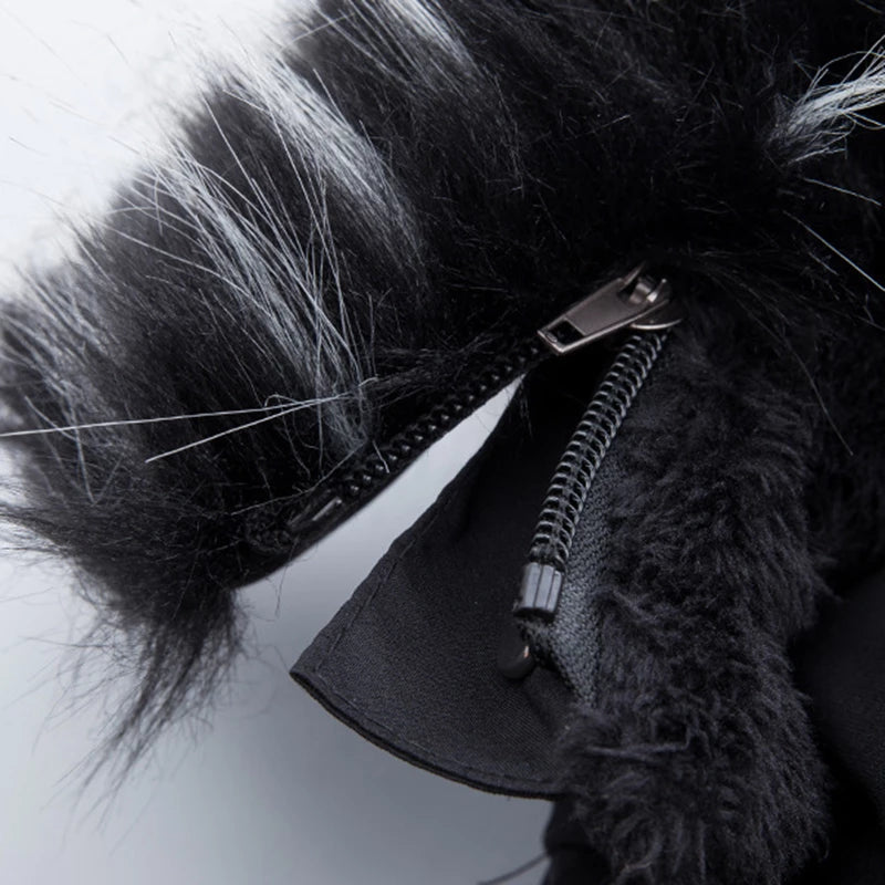 Winterjas - Warme bontmuts voor heren, halflange pufferjas-Boetiek Moda