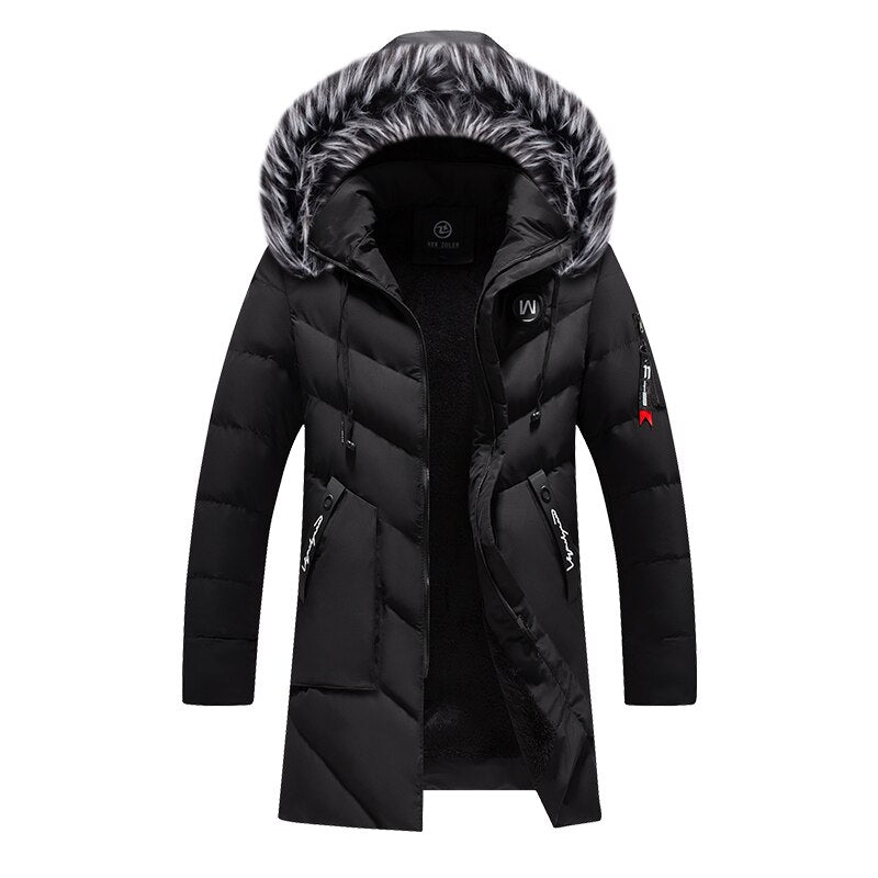 Winterjas - Warme bontmuts voor heren, halflange pufferjas-Boetiek Moda