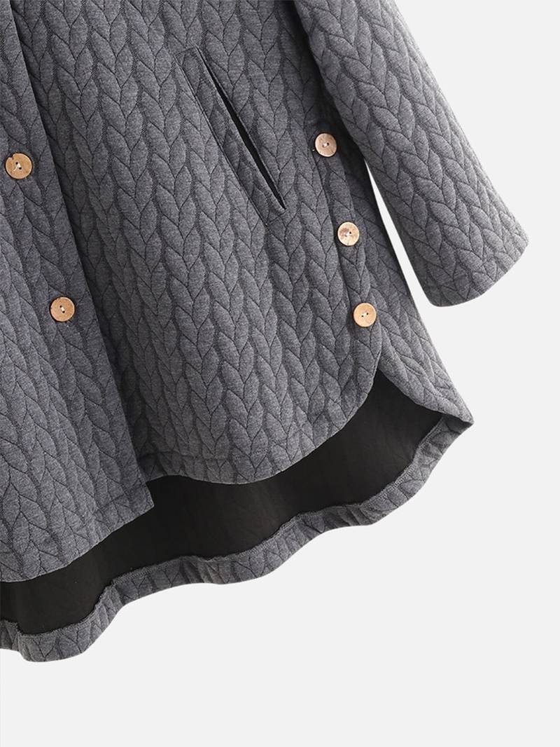 Winterjas met capuchon - Warme oversized winterjas met knoopsluiting voor dames-Boetiek Moda