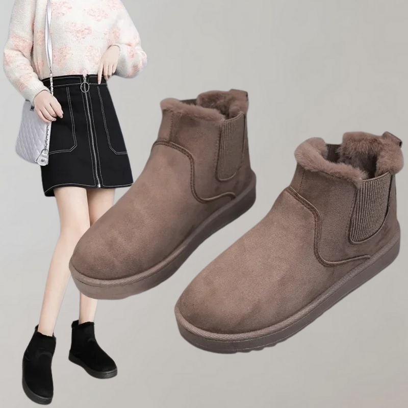 Winterlaarzen | Slip-On | Bont | Enkellaarzen | Vrouwenlaarzen-Boetiek Moda