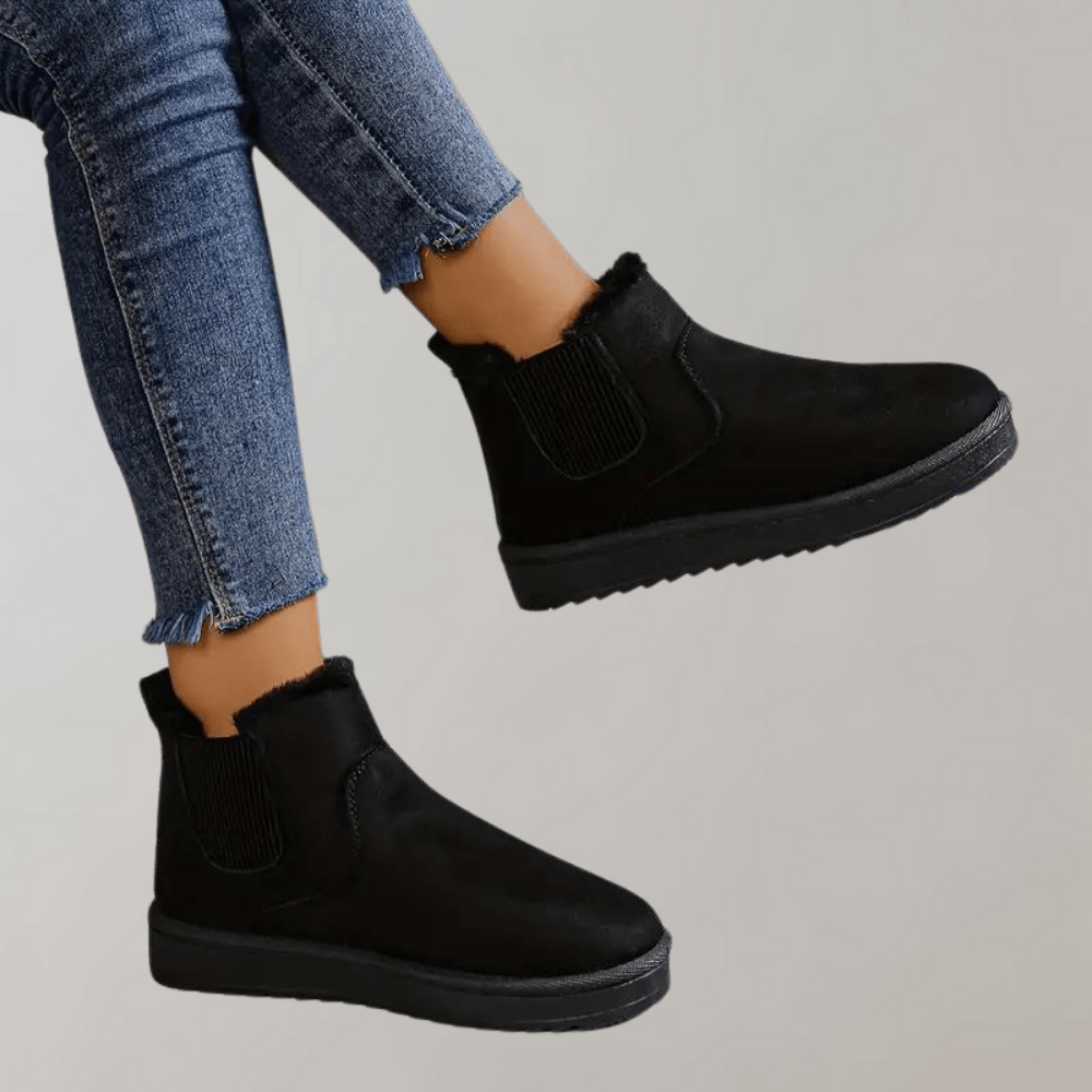 Winterlaarzen | Slip-On | Bontgevoerd | Enkellaarzen | Dameslaarzen-Boetiek Moda