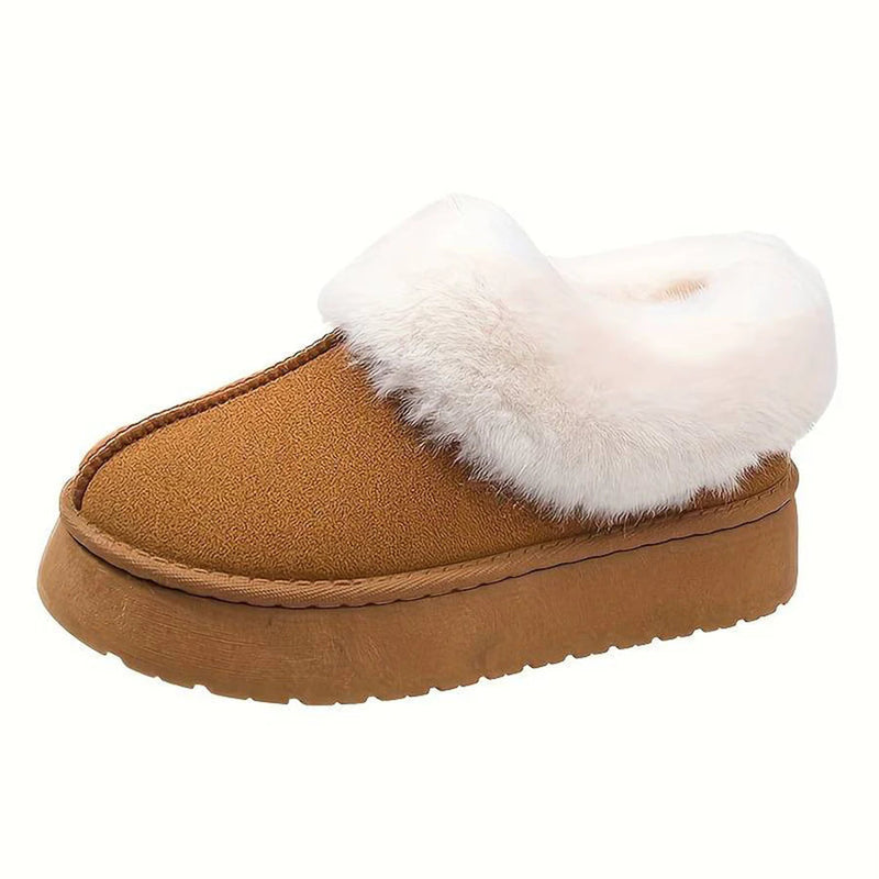 Winterlaarzen - Vrouwen Bont Slip-On Enkel Winterschoenen-Boetiek Moda