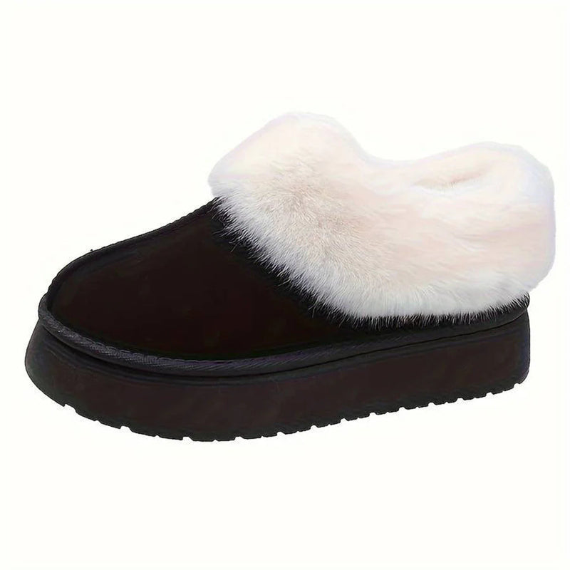 Winterlaarzen - Vrouwen Bont Slip-On Enkel Winterschoenen-Boetiek Moda