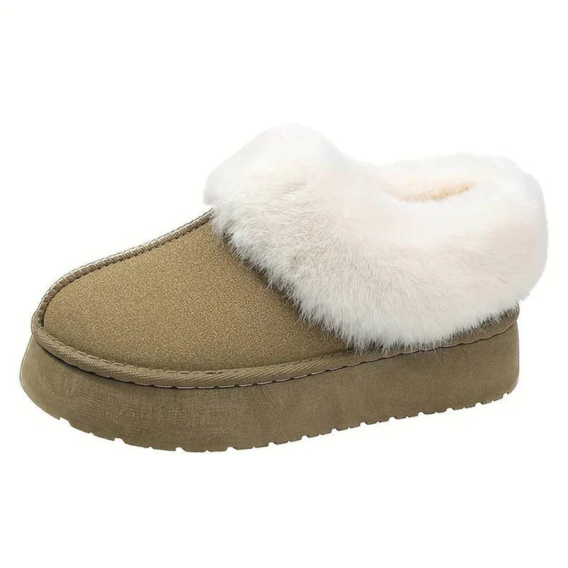 Winterlaarzen - Vrouwen Bont Slip-On Enkel Winterschoenen-Boetiek Moda