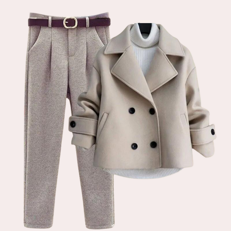 Winteroutfit - 3-delig - Coltrui - Wollen Jas - Dameskleding-Boetiek Moda