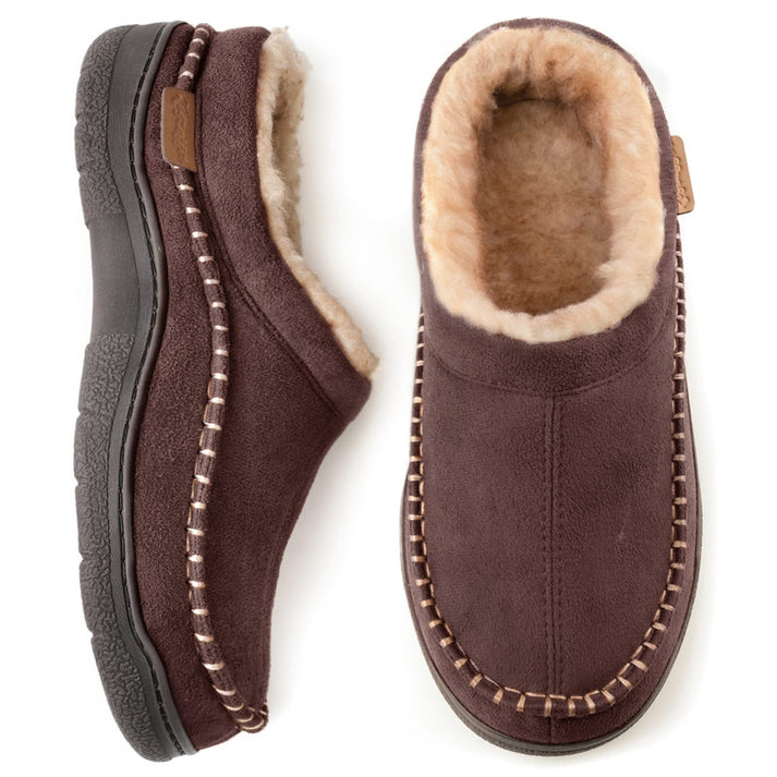 Winterpantoffels - Bont gevoerd - Rubberen zool - Winterklompen - Herenschoenen-Boetiek Moda