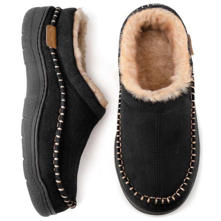 Winterpantoffels - Bont gevoerd - Rubberen zool - Winterklompen - Herenschoenen-Boetiek Moda