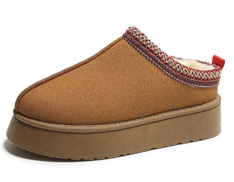 Winterse pantoffels | Warm | Bont gevoerd | Platform pantoffels | Damesschoenen-Boetiek Moda