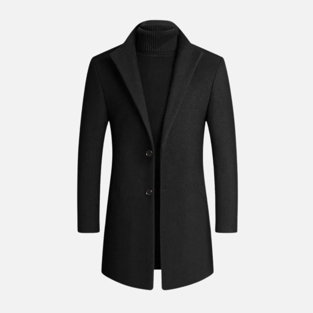 Wintertrenchcoat | Enkelrijks | Revers | Jas van wolmix | Herenjas-Boetiek Moda