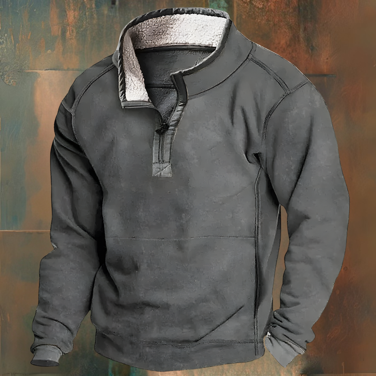Wintertrui - Kwartritssluiting - Fleecevoering - Halve ritssluiting - Sweatshirt voor mannen-Boetiek Moda