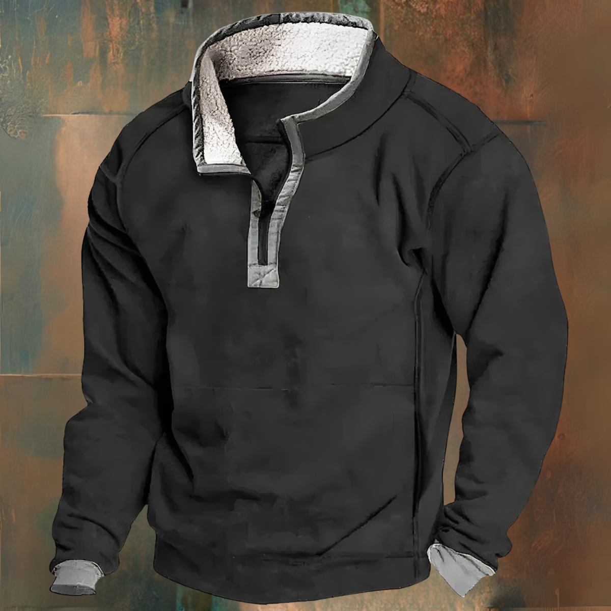 Wintertrui - Kwartritssluiting - Fleecevoering - Halve ritssluiting - Sweatshirt voor mannen-Boetiek Moda