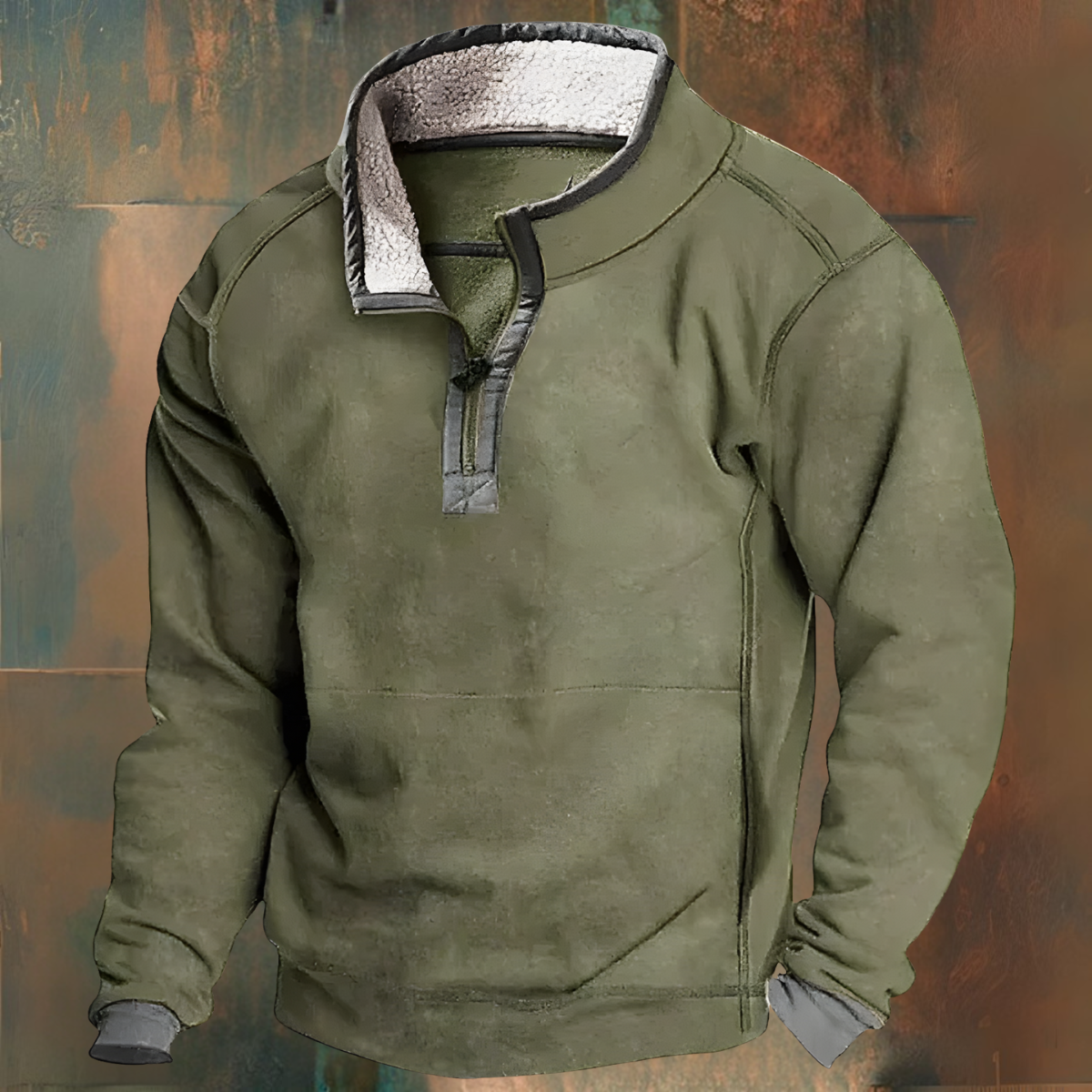 Wintertrui - Kwartritssluiting - Fleecevoering - Halve ritssluiting - Sweatshirt voor mannen-Boetiek Moda