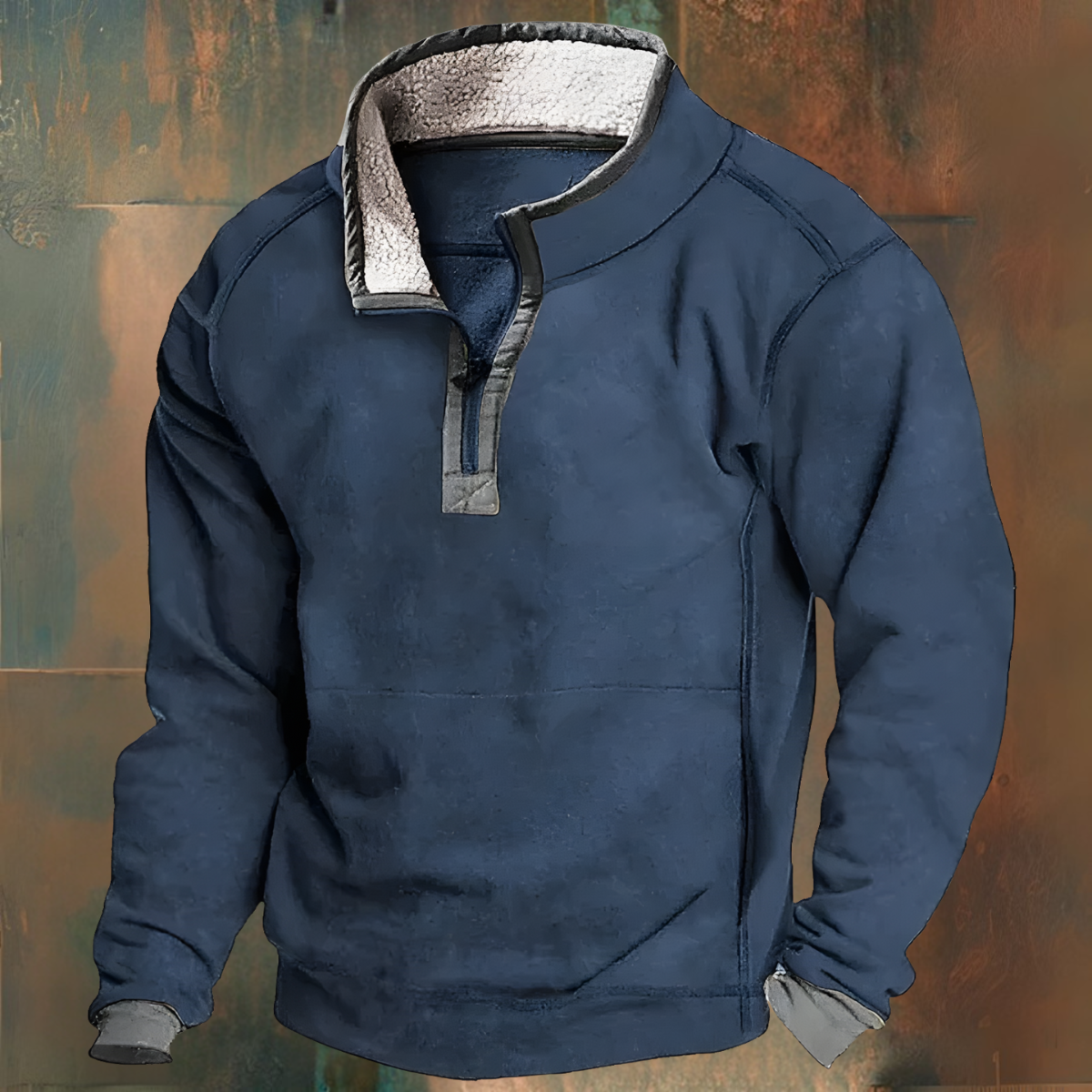 Wintertrui - Kwartritssluiting - Fleecevoering - Halve ritssluiting - Sweatshirt voor mannen-Boetiek Moda
