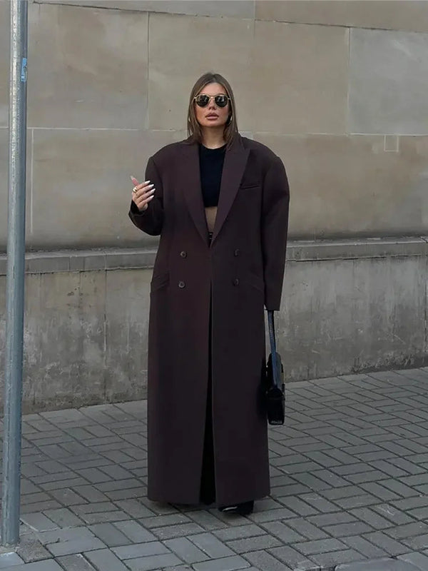 Wollen Trenchcoat | Double Breasted | Lang | Oversized Coat | Damesjassen-Boetiek Moda