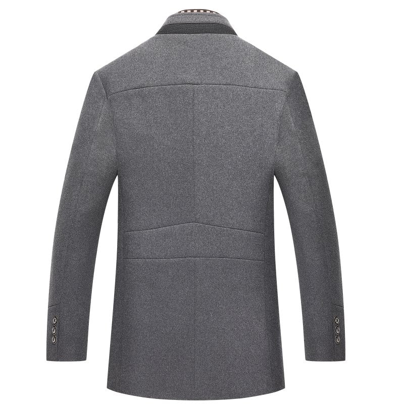 Wollen jas | Single Breasted | Gewatteerde voering | Wollen Trenchcoat | Heren Winterjas-Boetiek Moda