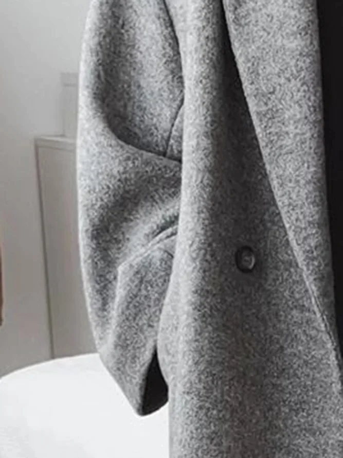 Wollen mantel - oversized - Double Breasted - lange mantel - damesjas-Boetiek Moda