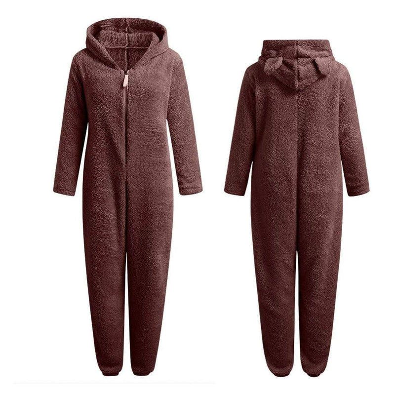 Wollen rompers met capuchon | Zip-Up | Onsies voor Adults | Loungewear-Boetiek Moda