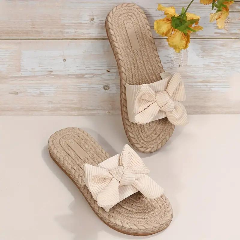 Zelda Strikknoop Pantoffels | Vrouwen Platte Slip-On Sandalen-Boetiek Moda