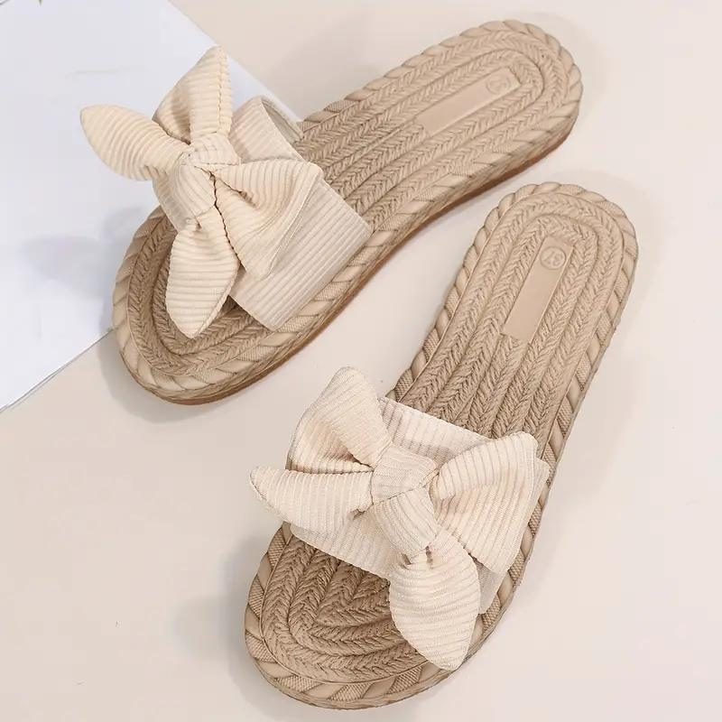 Zelda Strikknoop Pantoffels | Vrouwen Platte Slip-On Sandalen-Boetiek Moda