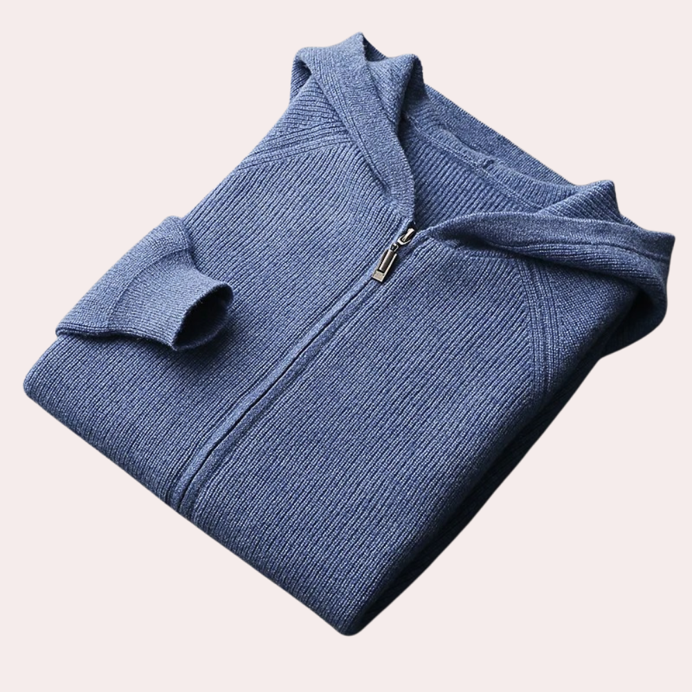 Zip Hoodie - Casual - Gebreid - Zip-Up Sweater - Herenkleding-Boetiek Moda