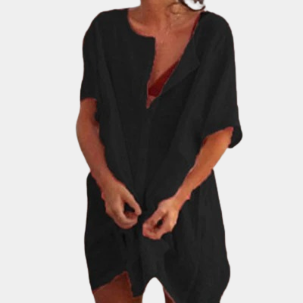 Zomerjurk | Losse pasvorm | Mini | Casual jurk | Linnen jurk-Boetiek Moda